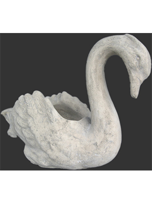 Swan Planter Roman Stone Finish / Fiberglass