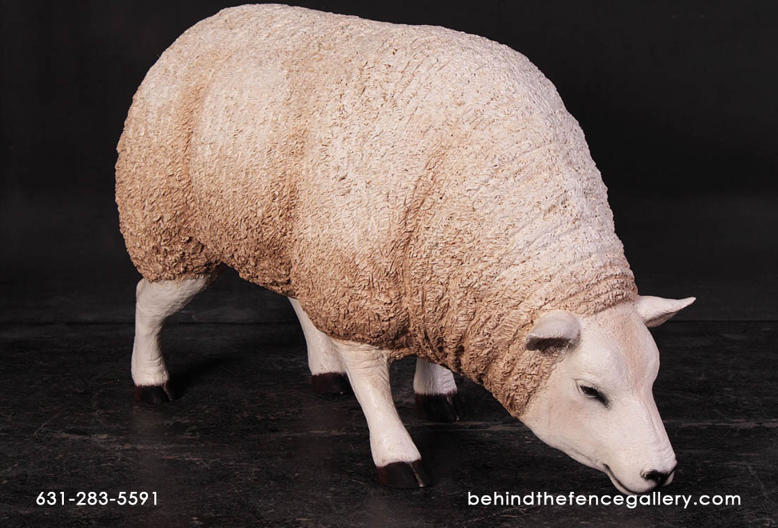 Sheep Statue Texelaar Ewe with Head Down Garden Sculpture