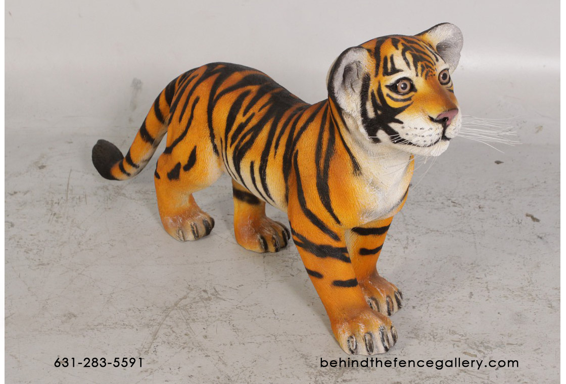 Tiger Cub Sculpture Fiberglass Safari Theme