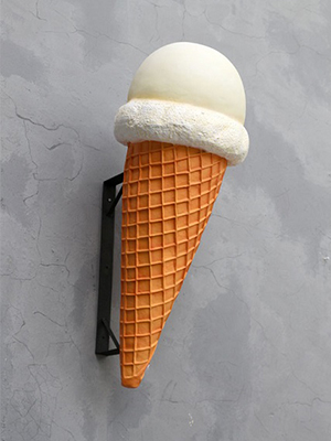 Hard Vanilla Ice Cream Cone Hanging