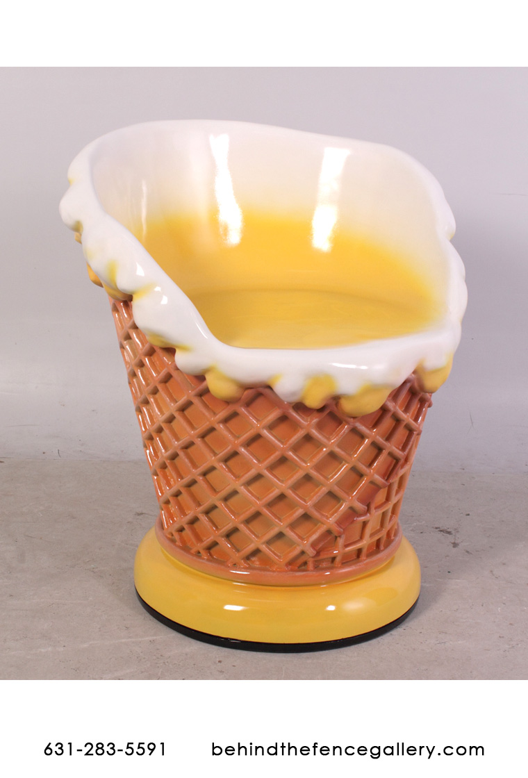 Fiberglass Lemon Flavor Ice Cream Chair - Click Image to Close