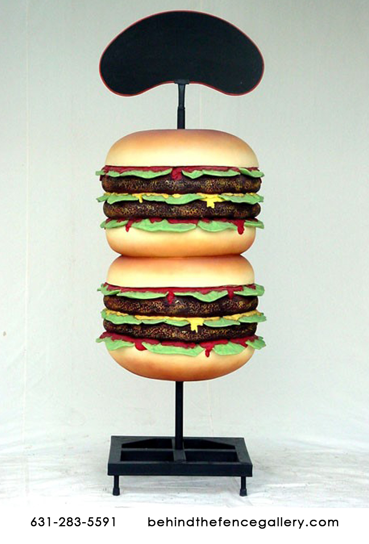 Hamburger Stand with Menu Tall