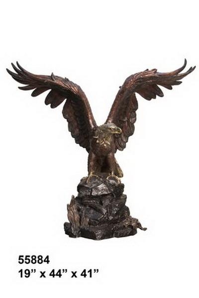 Bronze Eagle On Rock Statue