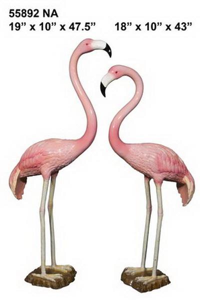 Bronze Flamingo Statue (pair) - Click Image to Close