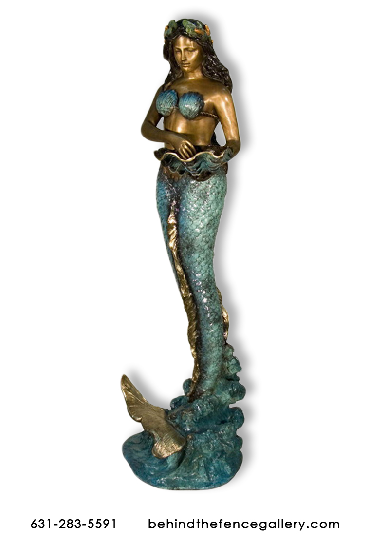 Bronze Mermaid With Shell Fountain