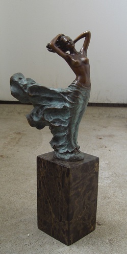 Bronze Nude on Marble Base - Click Image to Close