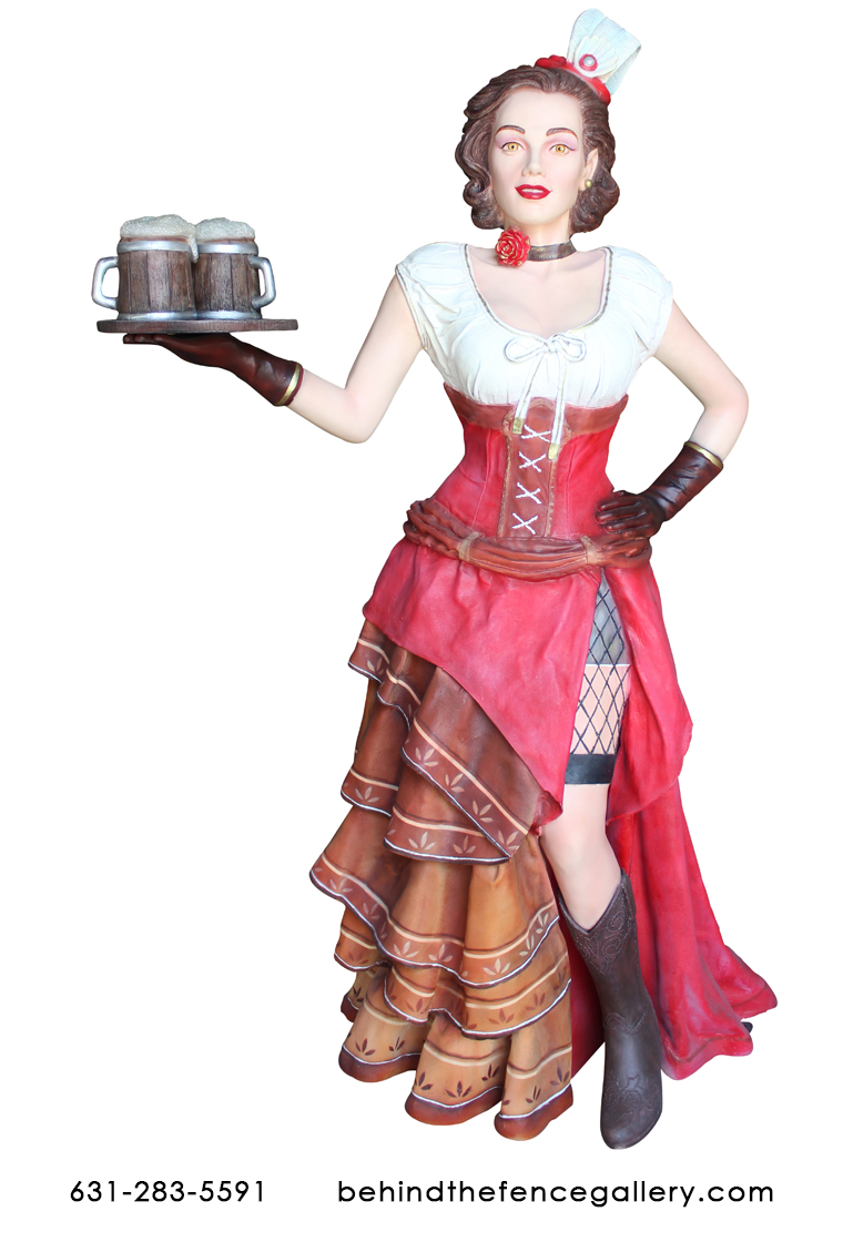 Old Western Country Saloon Woman Life Size Restaurant Decor