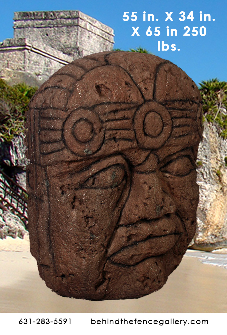 Grand Olmec Head Statue - Click Image to Close