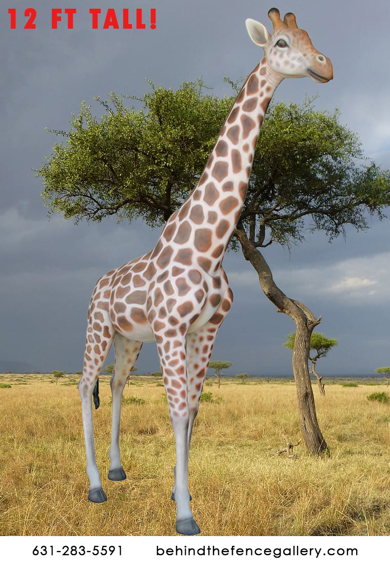 Smooth Giraffe Statue 12ft