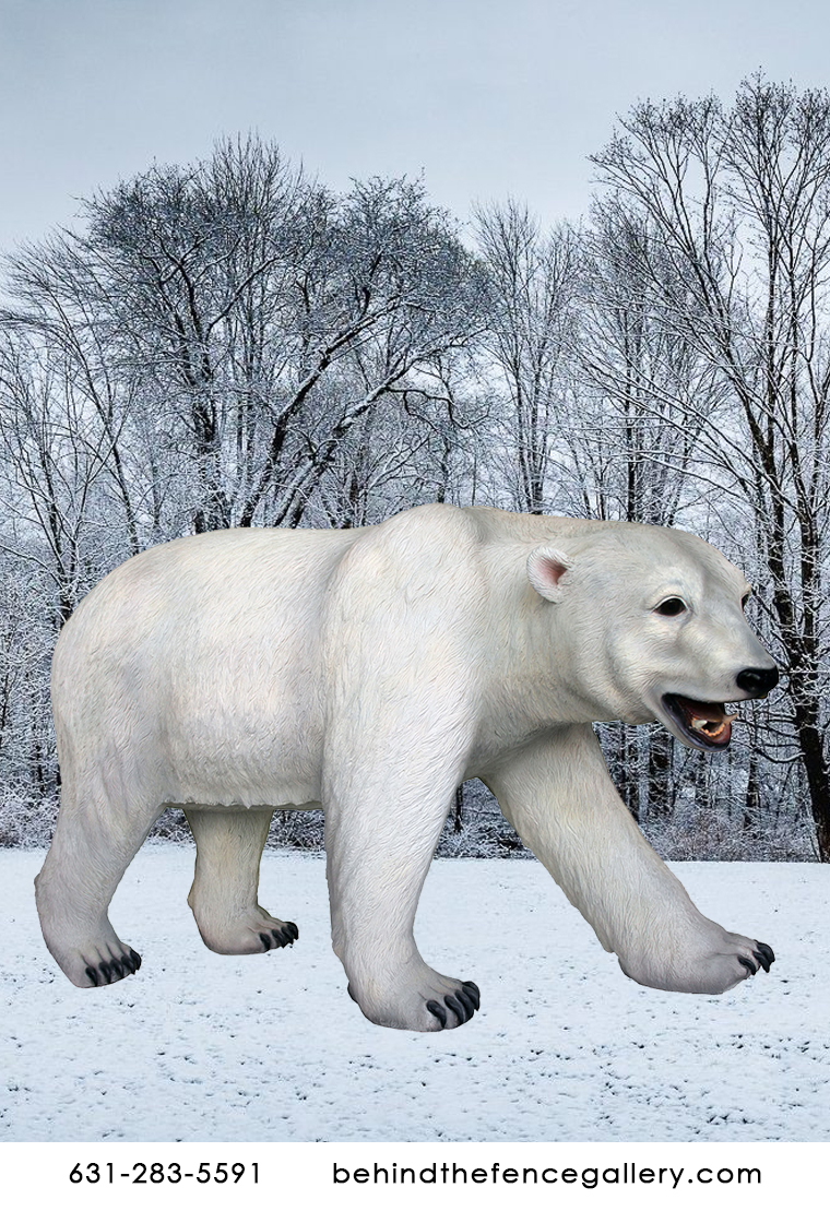 Polar Bear Walking Statue