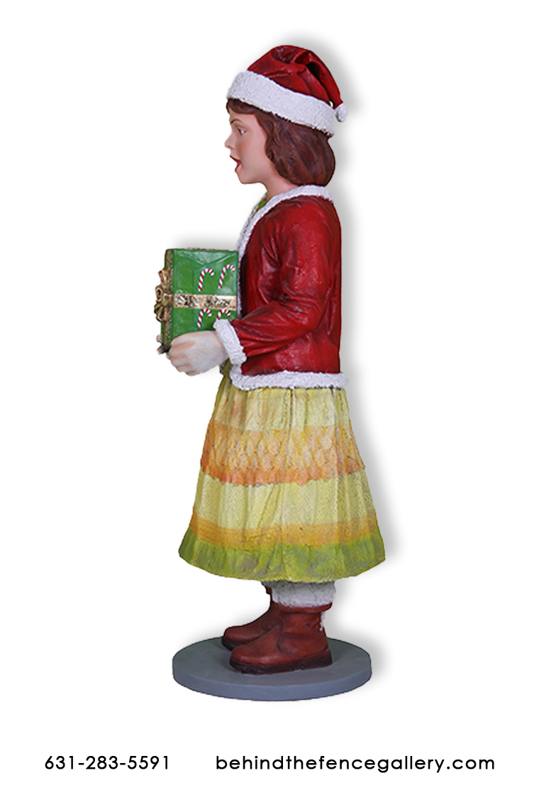 Christmas Caroler Girl Statue