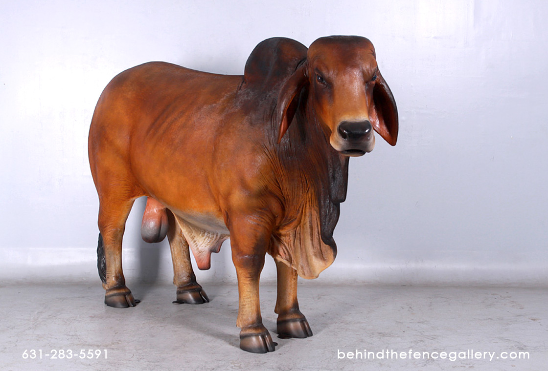 Brahman Bull Statue - Brown - Click Image to Close