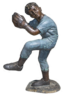 Bronze Baseball Pitcher, Kid - Click Image to Close