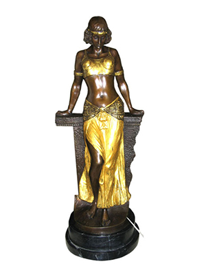 Bronze Belly Dancer with Marble Base - Click Image to Close