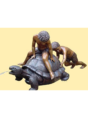 Bronze Boys on the Turtle - Click Image to Close