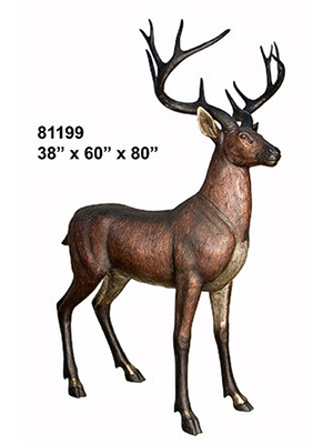 Bronze Deer Buck Statue - Click Image to Close