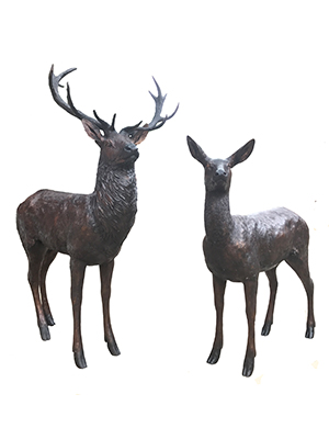Bronze Deer Pair