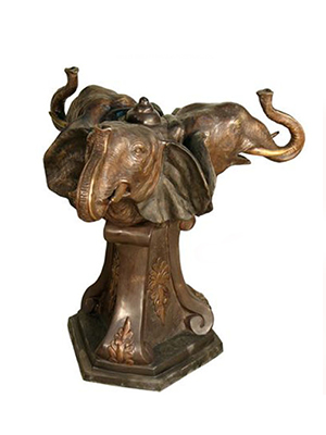Bronze 3 Elephant Table Base - Click Image to Close