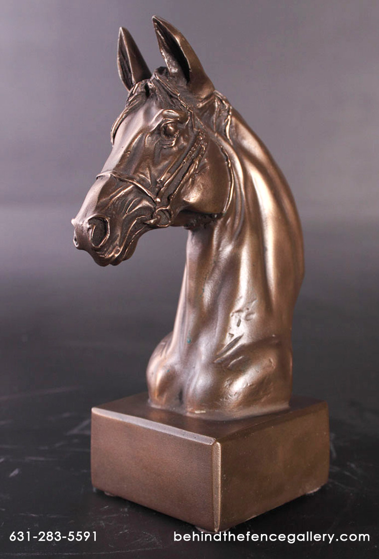 Horse Head Bronze Finish on Base Statue