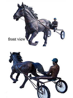Bronze Sulky with Horse / Life-Size
