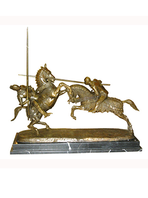 Bronze Knights on Marble Base