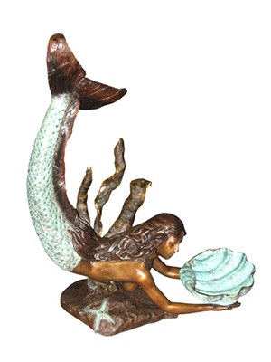 Bronze Mermaid Swimming Fountain