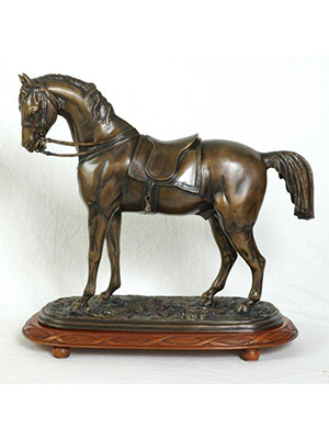 Bronze English Horse on wood base