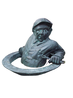 Bronze " Utility worker in a Man-hole "