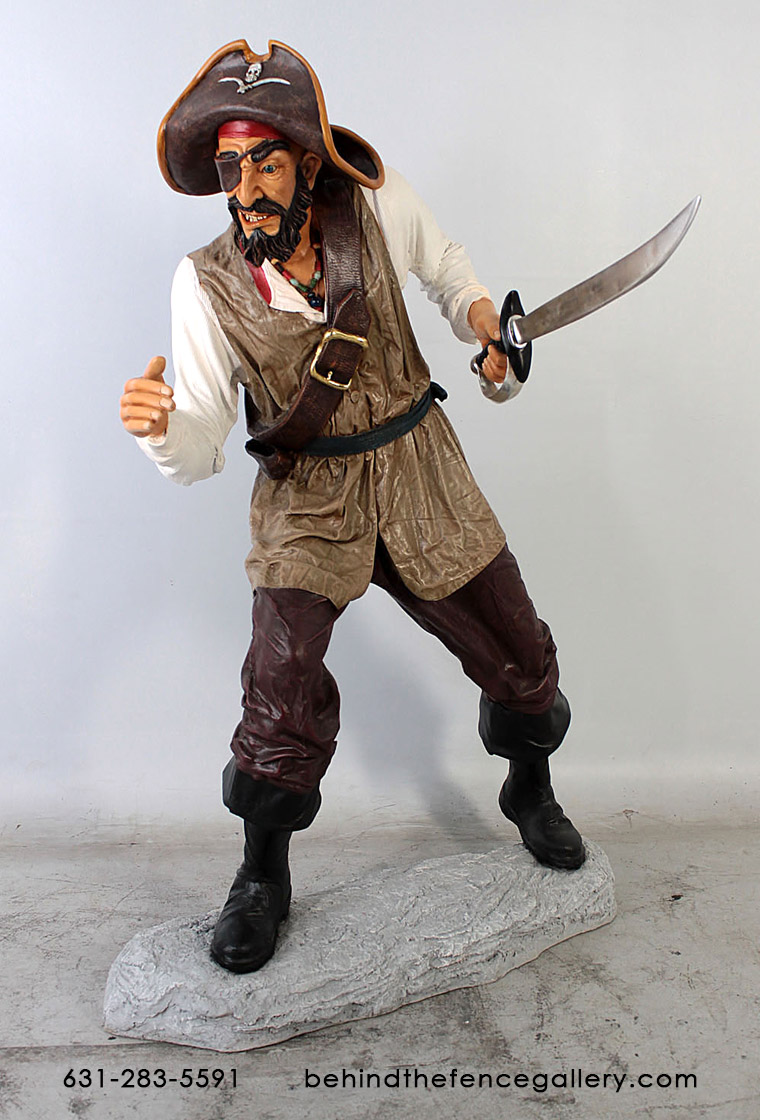 Pirate Captain One Eye with Base - Click Image to Close