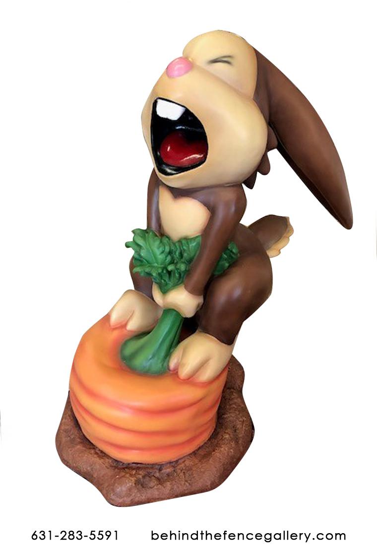Cartoon Rabbit on Carrot Statue