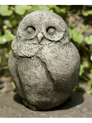 Owl Baby Cast Stone Statue - Click Image to Close