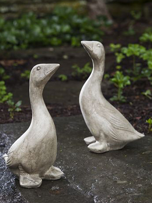 Goose Bird Statue Cast Stone Statue Garden Sculpture - Click Image to Close