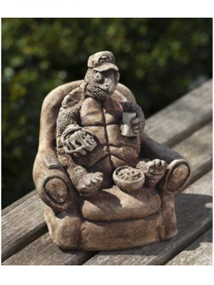 Turtle Statue Couch Potato Cast Stone Garden Sculpture - Click Image to Close
