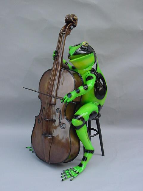 Frog with Cello - Click Image to Close