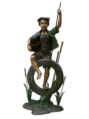 Boy on Tire Swing - Click Image to Close