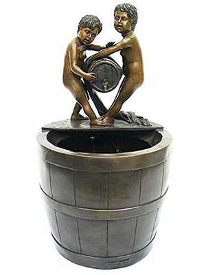 Bronze Children Standing on Tank - Click Image to Close