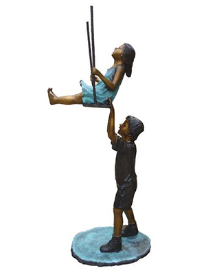 Boy & Girl on Swing - Click Image to Close