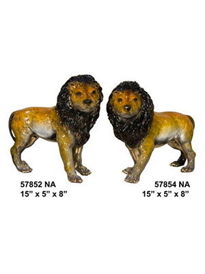 Bronze Lion Pair (Left and Right) - Click Image to Close
