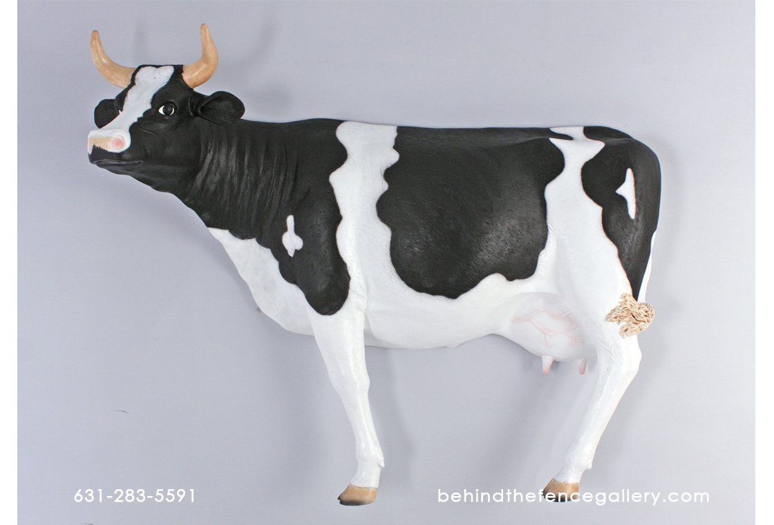 Cow Life Size Wall Mount Statue