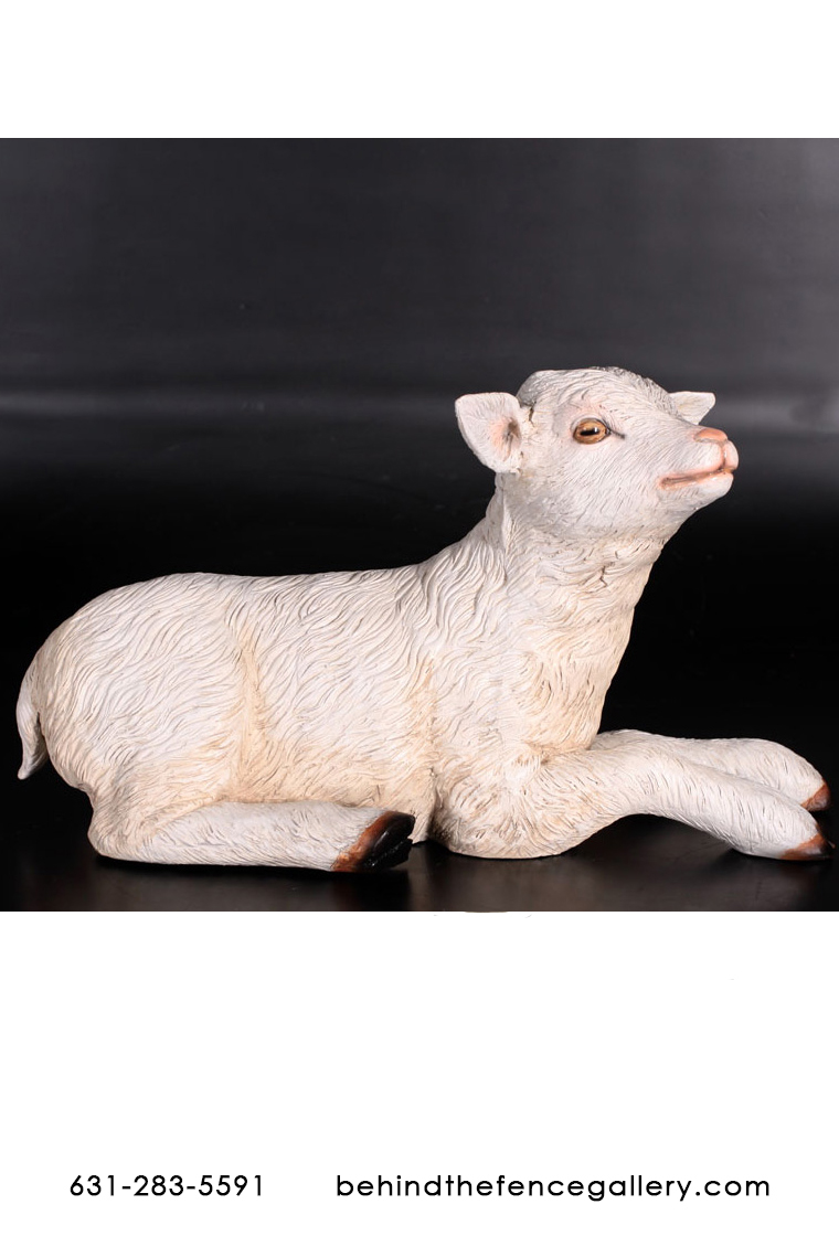 Goat - Kid Resting Statue - Click Image to Close