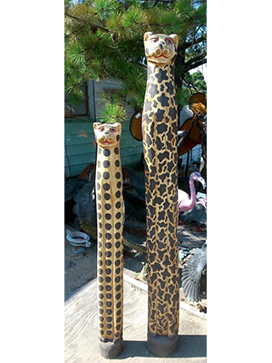 Cheetah Wood Statue (Set)