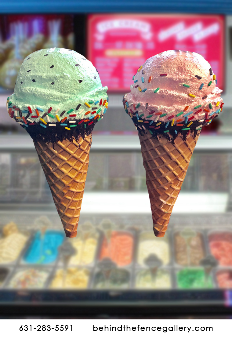 Custom Hard Ice Cream Cone Wall Display Custom Hard Ice Cream Cone Wall
