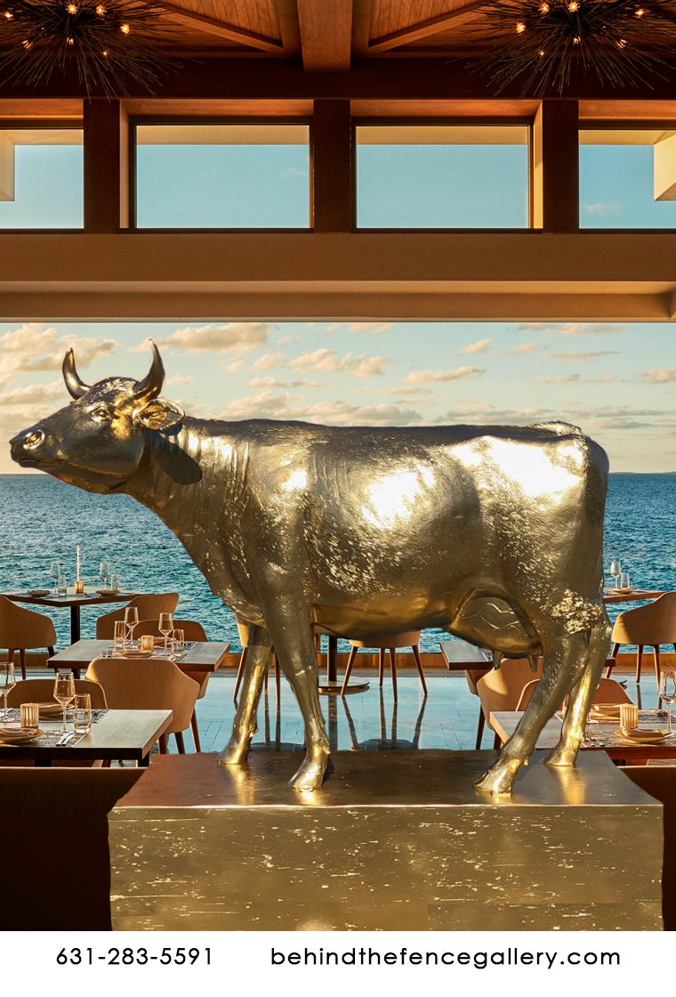 Custom Golden Cow Statue