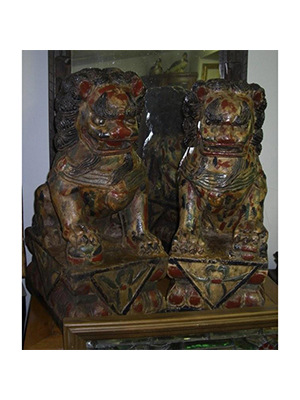 Hand Carved Foo Dogs