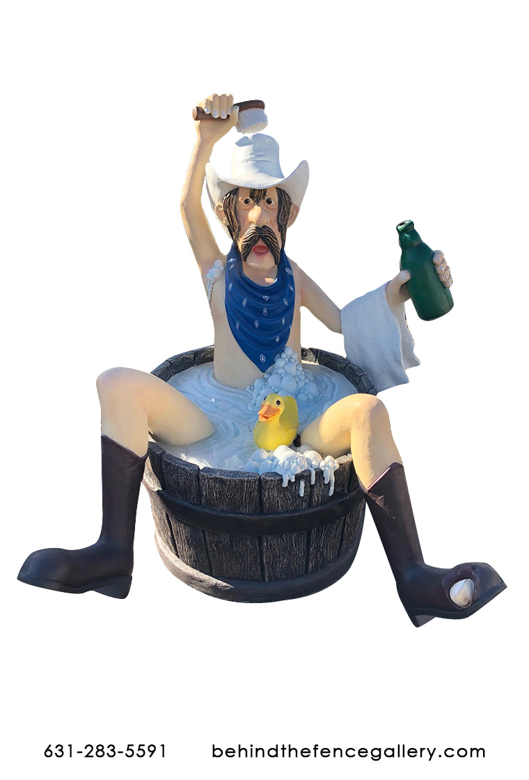 Funny Cowboy Statue w/ Rubber Ducky
