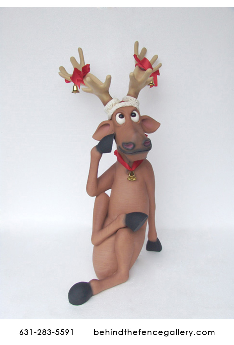 Funny Reindeer Sitting with Crosslegs - Click Image to Close