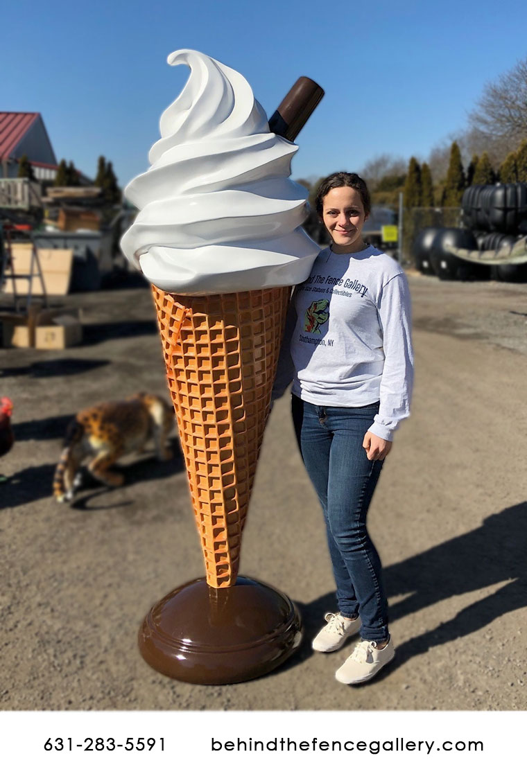 Giant Ice Cream Statue Soft Serve - 6.5ft - Click Image to Close