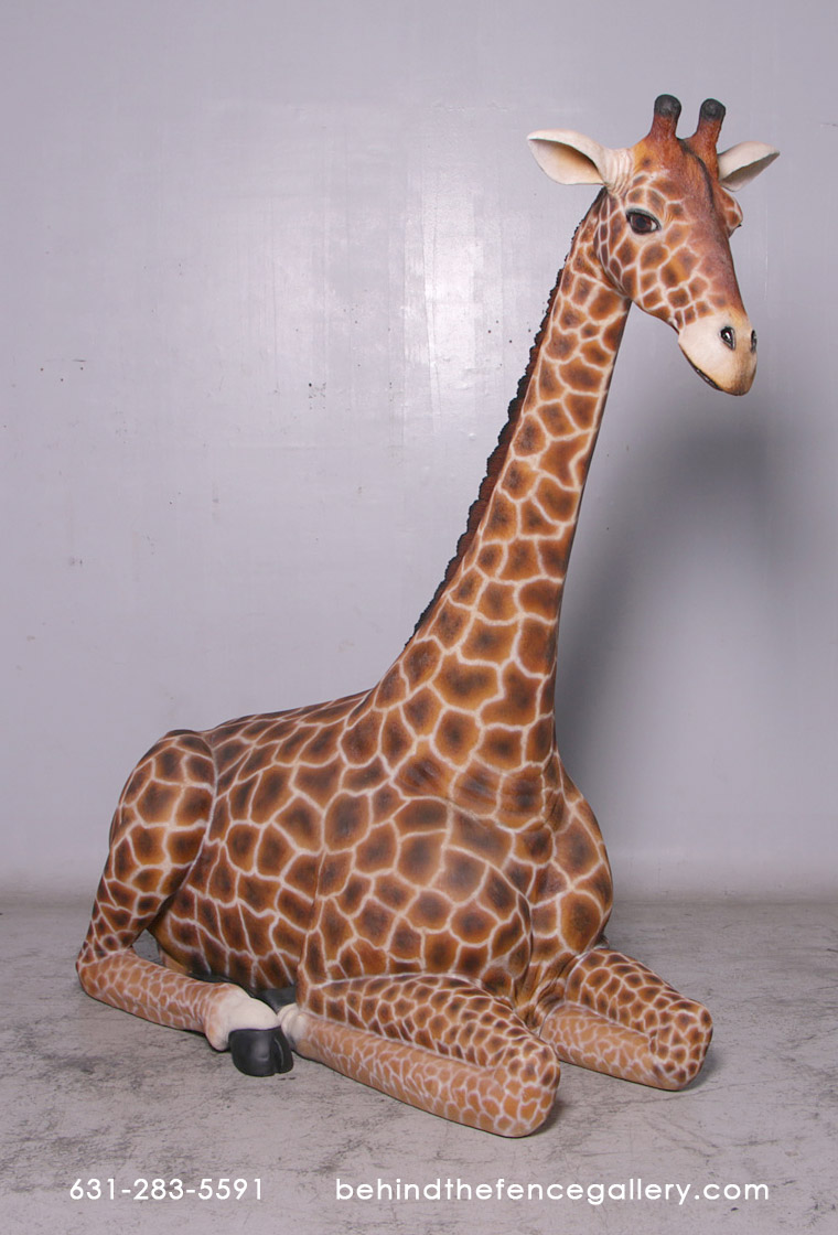 Giraffe Statue Sitting Safari Animal Theme