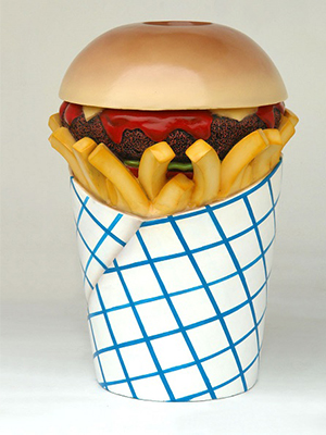 Hamburger Garbage Bin - Click Image to Close