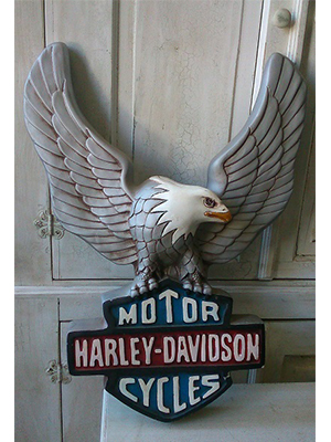 Harley Davidson Motorcycle with Eagle Insignia